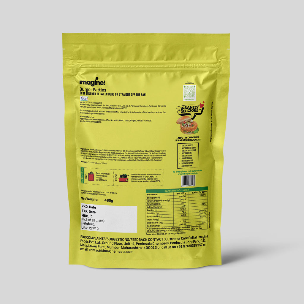 Plant Based Burger Patties (480g)